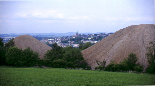 Double-cone mining heap near Annaberg-Buchholz