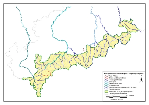 Map of watercourses